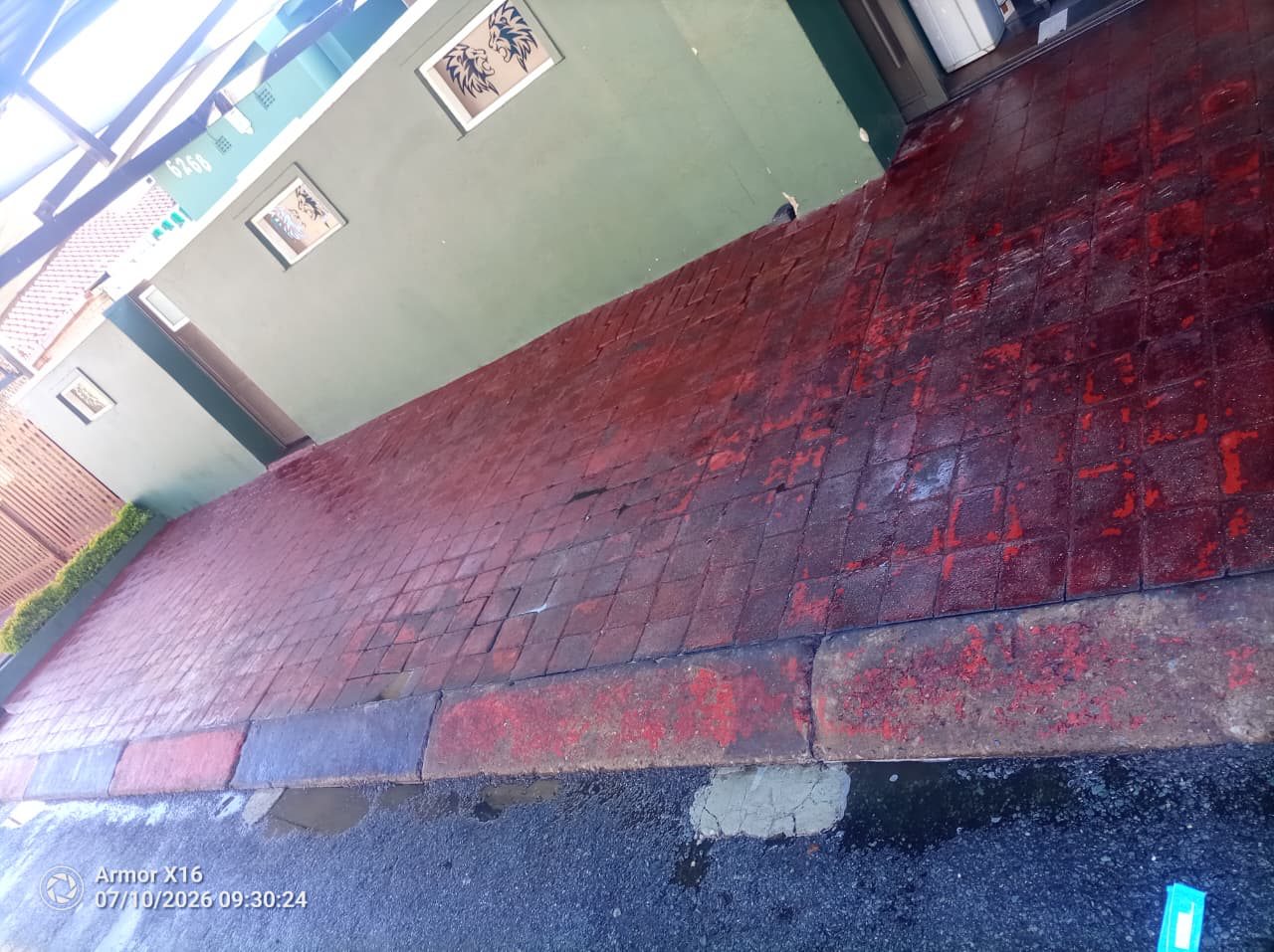 Before — heavy oxide staining
